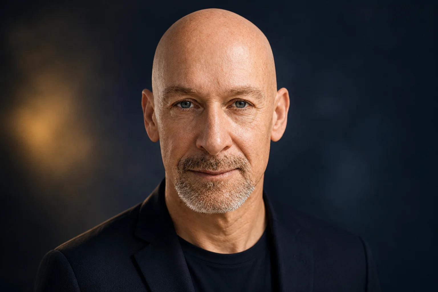 Portrait von Frank Scheuer vor einem dunklen Hintergrund