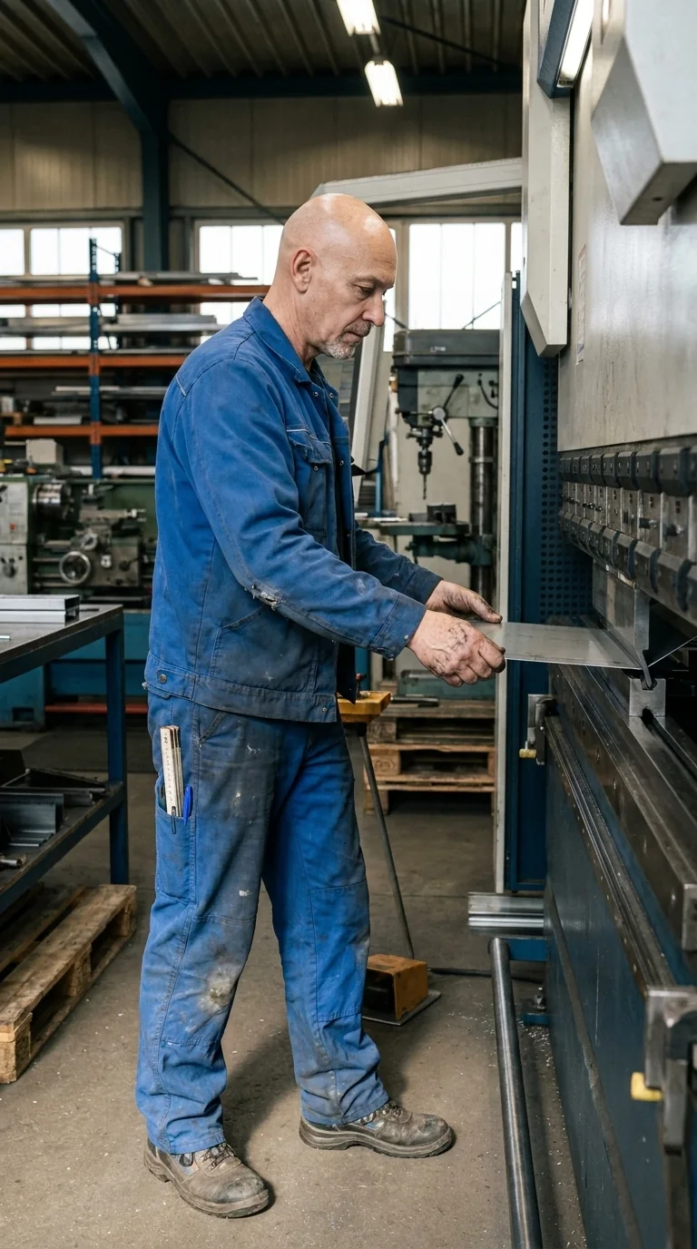 Frank Scheuer arbeitet in einer Metallwerkstatt